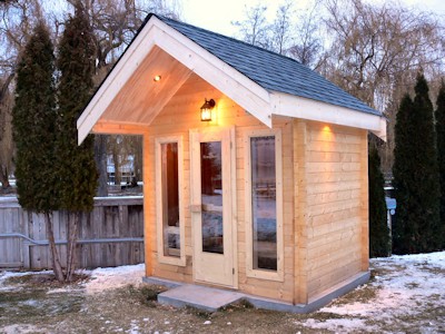 Custom Outdoor Sauna built by Bavarian Cottages in Kelowna BC